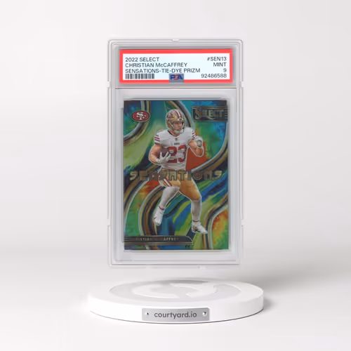 2022 Panini Select Sensations #SEN13 Christian McCaffrey - Tie-Dye Prizm (PSA 9 MINT)