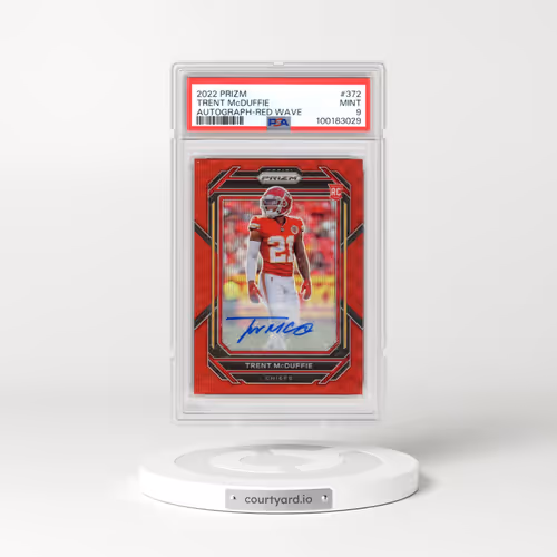 2022 Panini Prizm #372 Trent McDuffie - Autograph-Red Wave (PSA 9 MINT)