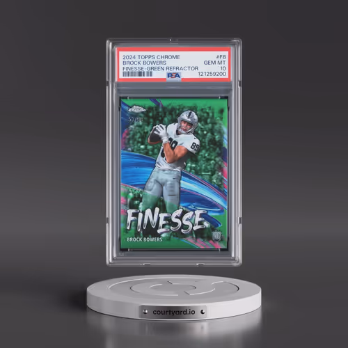 2024 Topps Chrome Finesse #F8 Brock Bowers - Green Refractor (PSA 10 GEM MINT)