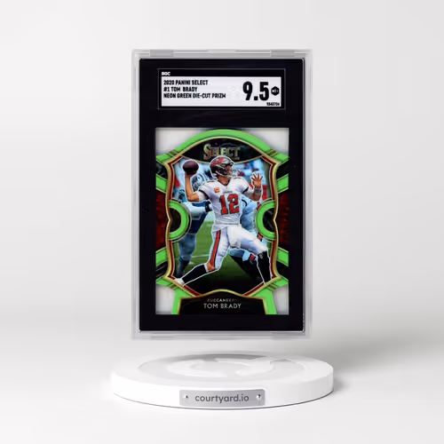 2020 Panini Select #1 Tom Brady - Neon Green Die-Cut Prizm (SGC 9.5 MINT+)