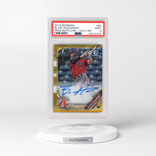 2019 Bowman Prospect Autographs Chrome #BA Blaze Alexander - Gold Refractor (PSA 9 MINT)