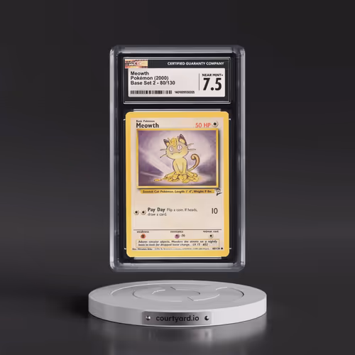 2000 Base Set 2 #80/130 Meowth (CGC 7.5 NM+)