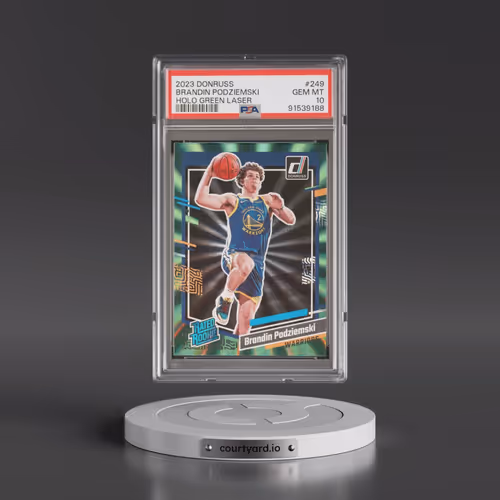 2023 Panini Donruss #249 Brandin Podziemski - Holo Green Laser (PSA 10 GEM MINT)