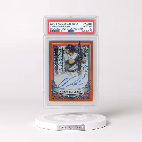 2024 Bowman Sterling Prospect Autographs #PACDE Chase Delauter - Orange Refractor (PSA 10 GEM MINT)