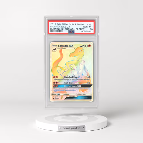 2017 Pokémon Sun & Moon Burning Shadows #151 Salazzle GX - Holo Full Art Secret (PSA 10 GEM MINT)