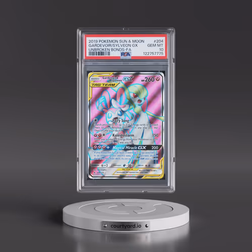 2019 Pokémon Sun & Moon Unbroken Bonds #204 Gardevoir & Sylveon GX - Holo Full Art (PSA 10 GEM MINT)