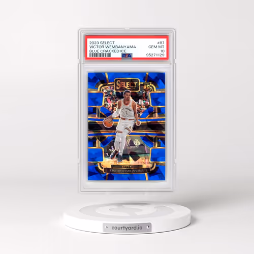2023 Panini Select #87 Victor Wembanyama - Blue Cracked Ice (PSA 10 GEM MINT)