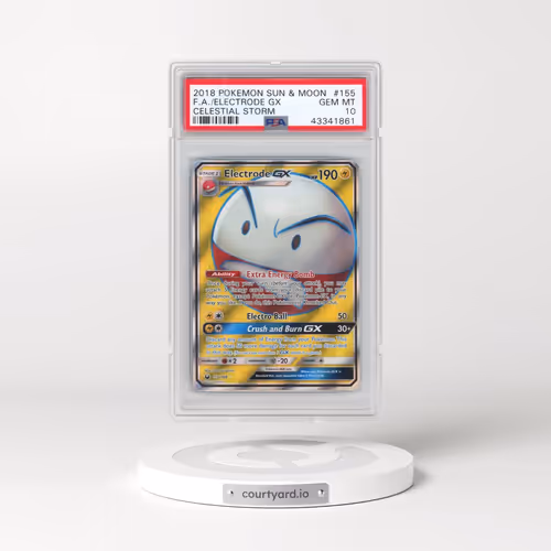 2018 Pokémon Sun & Moon Celestial Storm #155 Electrode GX - Holo Full Art (PSA 10 GEM MINT)