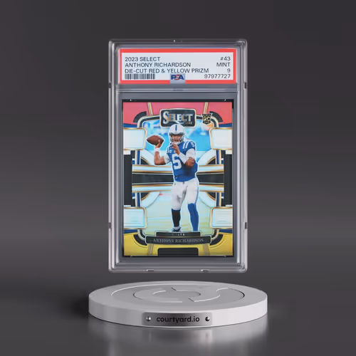 2023 Panini Select #43 Anthony Richardson - Die-Cut Red & Yellow Prizm (PSA 9 MINT)
