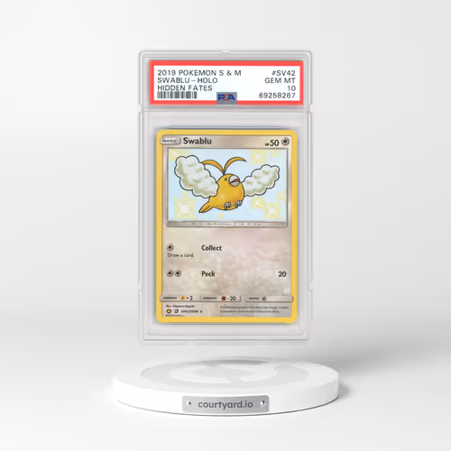 2019 Pokémon Sun & Moon Hidden Fates #SV42 Swablu - Holo (PSA 10 GEM MINT)