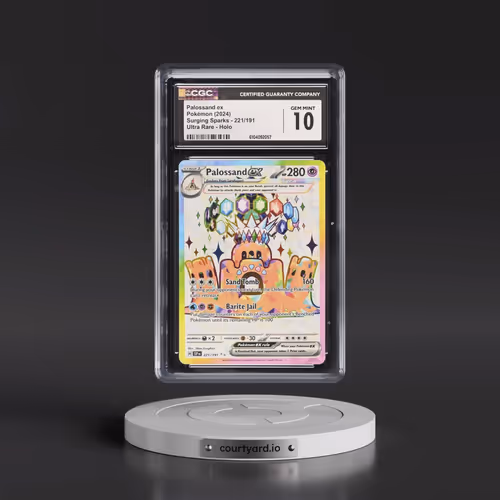 2024 Pokémon Ssp EN-Surging Sparks #221 Palossand EX - Holo Ultra Rare (CGC 10 GEM MINT)
