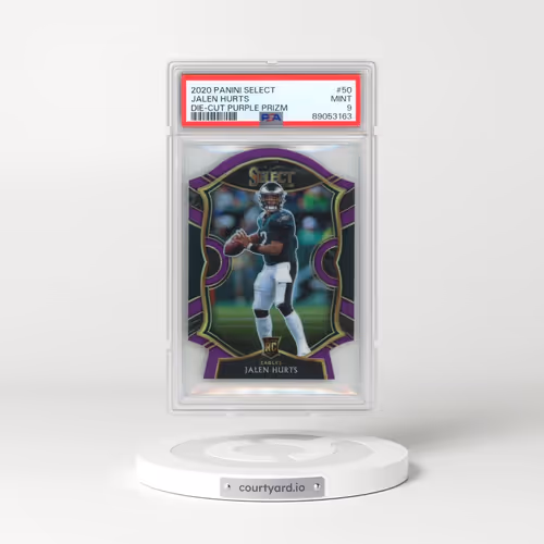 2020 Panini Select #50 Jalen Hurts - Die-Cut Purple Prizm (PSA 9 MINT)