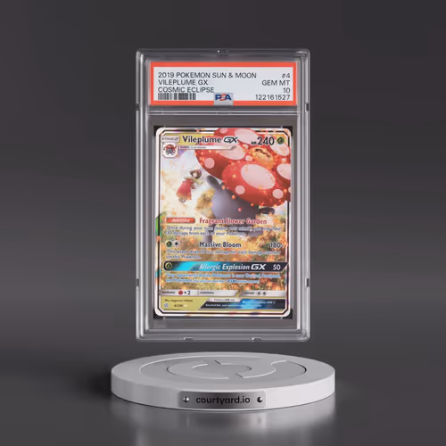 2019 Pokémon Sun & Moon Cosmic Eclipse #4 Vileplume GX - Holo (PSA 10 GEM MINT)