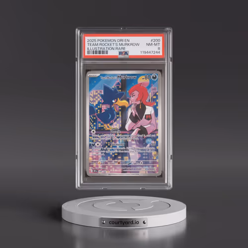 2025 Pokémon Dri EN-Destined Rivals #200 Team Rocket's Murkrow - Illustration Rare (PSA 8 NM-MT)