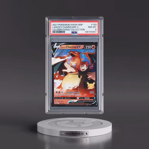 2021 Pokémon Swsh Black Star Promo #133 Lance's Charizard V - Holo Celebrations Collection (PSA 8 NM