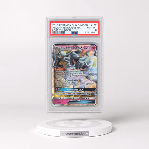 2018 Pokémon Sun & Moon Lost Thunder #132 Alolan Ninetales GX - Holo (PSA 8 NM-MT)