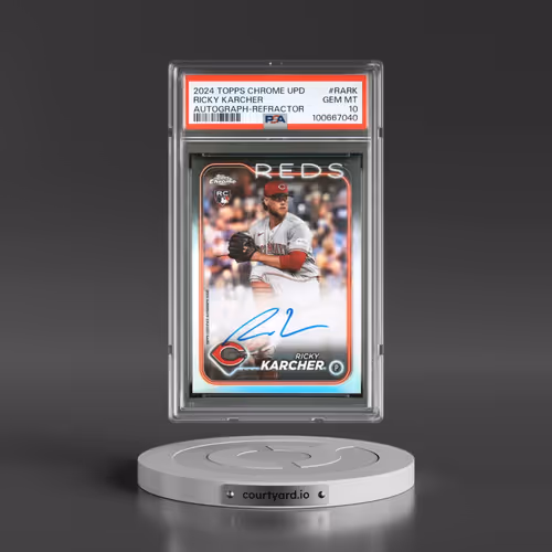 2024 Topps Chrome Update Chrome Baseball Update Series Autographs #RARK Ricky Karcher - Refractor (PSA 10 GEM MINT)