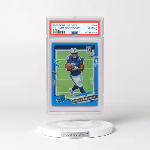 2023 Panini Donruss Optic #247 Anthony Richardson - Aqua (PSA 10 GEM MINT)