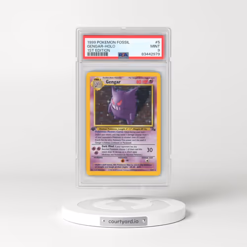 1999 Pokémon Fossil #5 Gengar - 1st Edition Holo (PSA 9 MINT)