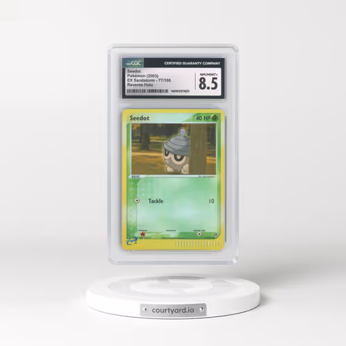 2003 EX Sandstorm (2003 Copyright, w/ "e" Symbol) #77/100 Seedot - Reverse Holo (CGC 8.5 NM-MT+)