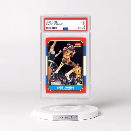 1986 Fleer #53 Magic Johnson (PSA 7 NM)