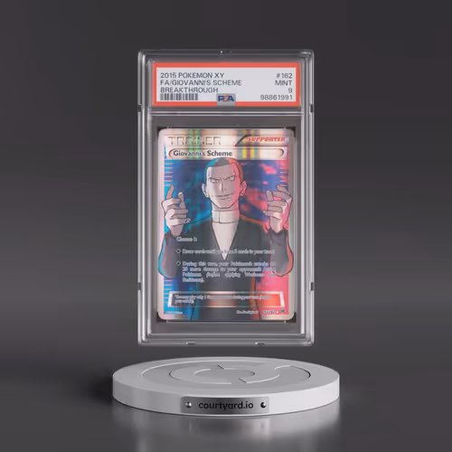 2015 Pokémon XY Breakthrough #162 Giovanni's Scheme - Full Art (PSA 9 MINT)