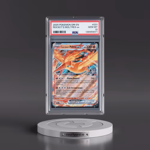 2025 Pokémon Dri EN-Destined Rivals #031 Team Rocket's Moltres EX - Holo (PSA 10 GEM MINT)
