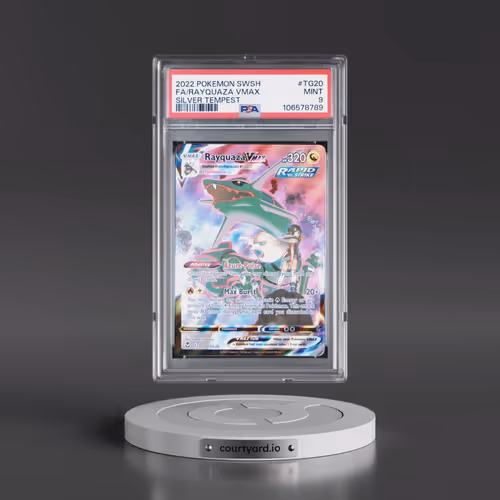 2022 Pokémon Sword & Shield Silver Tempest #TG20 Rayquaza Vmax - Full Art (PSA 9 MINT)