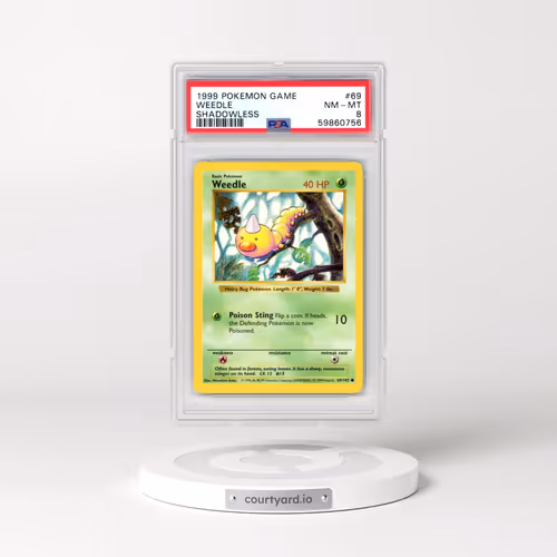 1999 Pokémon Game #69 Weedle - Shadowless (PSA 8 NM-MT)