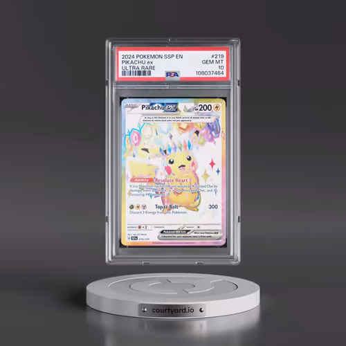 2024 Pokémon Ssp EN-Surging Sparks #219 Pikachu EX - Holo Ultra Rare (PSA 10 GEM MINT)