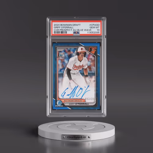 2024 Bowman Draft Chrome Prospect Autographs #CPAGO Griff O'Ferrall - Blue Wave (PSA 10 GEM MINT)
