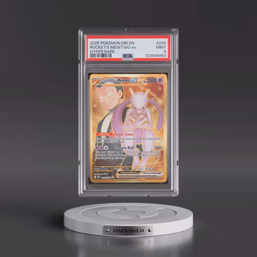 2025 Pokémon Dri EN-Destined Rivals #240 Team Rocket's Mewtwo EX - Holo Hyper Rare (PSA 9 MINT)
