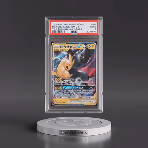 2019 Pokémon Sun & Moon Tag Team GX All Stars #041 Pikachu & Zekrom GX - Holo (PSA 9 MINT)