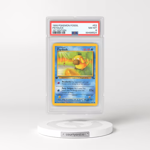 1999 Pokémon Fossil #53 Psyduck - 1st Edition (PSA 8 NM-MT)