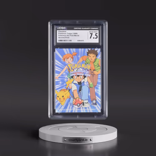 1999 Pokémon the First Movie Checklist - Second Print (Black Topps Logo) (CGC 7.5 NM+)