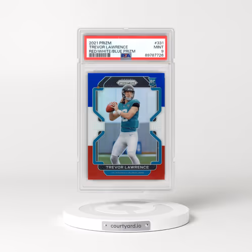 2021 Panini Prizm #331 Trevor Lawrence - Red/White/Blue Prizm (PSA 9 MINT)
