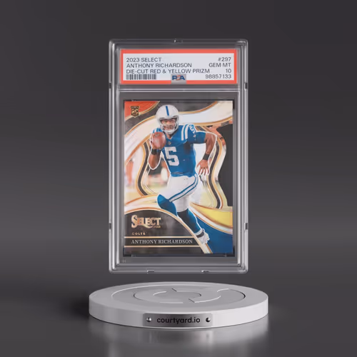 2023 Panini Select #297 Anthony Richardson - Die-Cut Red & Yellow Prizm (PSA 10 GEM MINT)