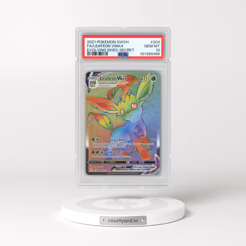 2021 Pokémon Sword & Shield Evolving Skies #204 Leafeon Vmax - Full Art Secret (PSA 10 GEM MINT)
