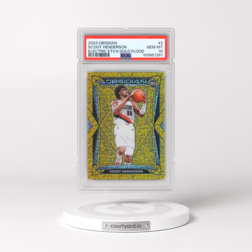 2023 Panini Obsidian #2 Scoot Henderson - Electric Etch Gold Flood (PSA 10 GEM MINT)