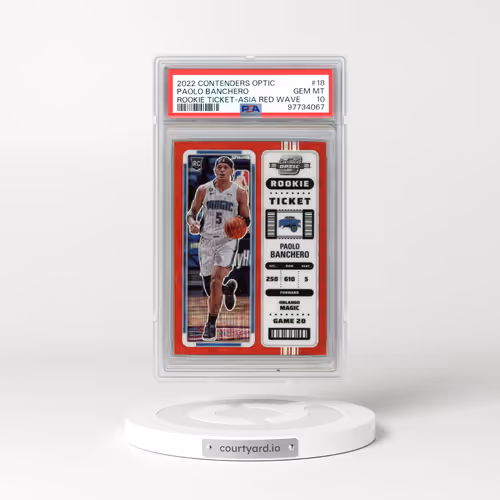 2022 Panini Contenders Optic Rookie Ticket #18 Paolo Banchero - Asia Red Wave (PSA 10 GEM MINT)