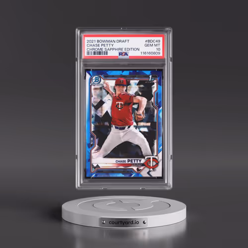 2021 Bowman Draft Chrome Sapphire Edition #BDC49 Chase Petty (PSA 10 GEM MINT)