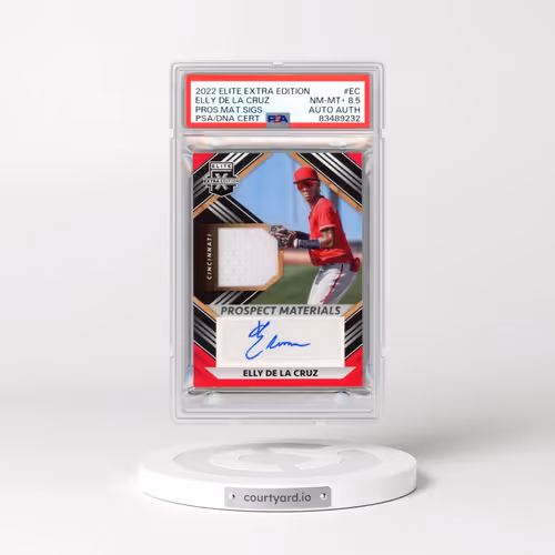 2022 Panini Elite Extra Edition Prospects Materials Signatures #EC Elly de La Cruz (PSA 8.5 NM-MT+)