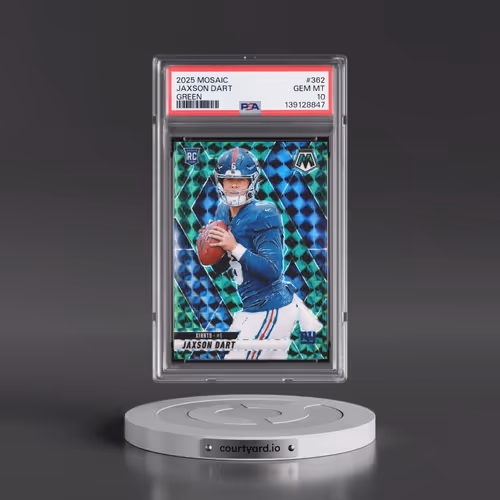 2025 Panini Mosaic #362 Jaxson Dart - Green (PSA 10 GEM MINT)