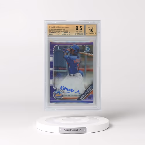 2019 Bowman Chrome Prospect Autographs Purple Refractors #CPARM Ronny Mauricio (BGS 9.5 GEM MINT)