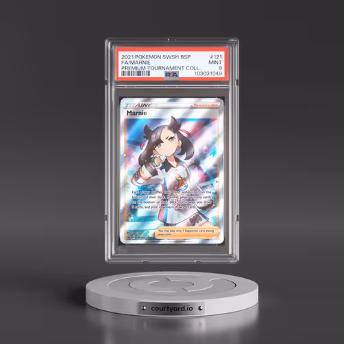 2021 Pokémon Swsh Black Star Promo #121 Marnie - Full Art Marnie Premium Tournament Collection (PSA 9 MINT)