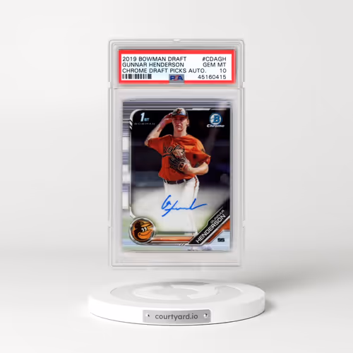 2019 Bowman Draft Chrome Draft Picks Autograph #CDAGH Gunnar Henderson (PSA 10 GEM MINT)