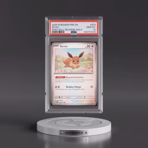 2025 Pokémon Pre EN-Prismatic Evolutions #074 Eevee - Reverse Holo Poke Ball (PSA 10 GEM MINT)