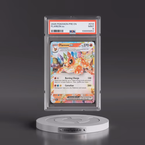 2025 Pokémon Pre EN-Prismatic Evolutions #014 Flareon EX - Holo (PSA 9 MINT)