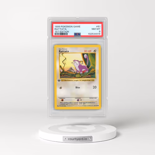 1999 Pokémon Game #61 Rattata - 1st Edition (PSA 8 NM-MT)