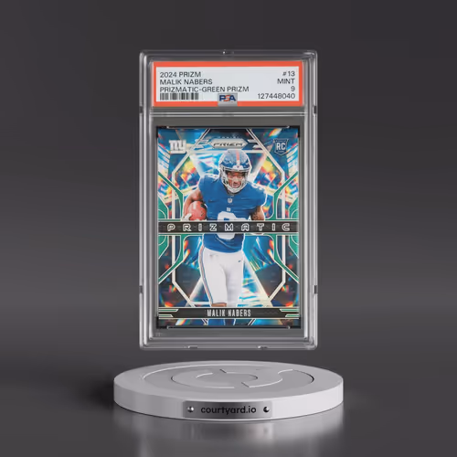2024 Panini Prizm Prizmatic #13 Malik Nabers - Green Prizm (PSA 9 MINT)